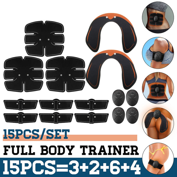 15PCS/Set EMS Muscle Abdominal Trainer Smart Wireless Muscle ABS Hip Abdominal Muscle Stimulator Massage Set Weight Loss